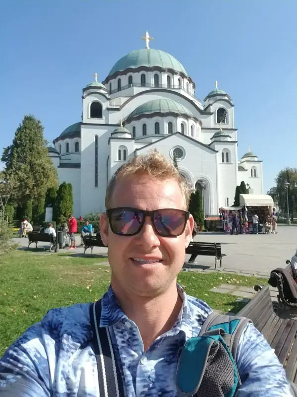 At the Church of Saint Sava in Belgrade.